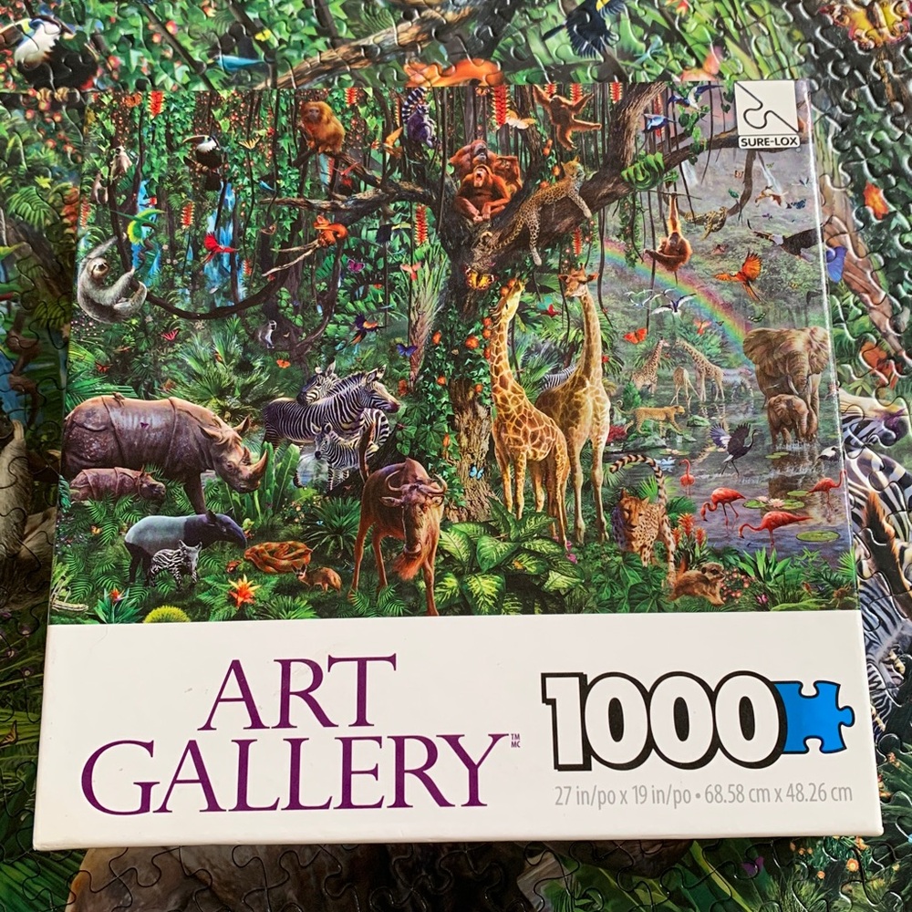 3/$15 Art Gallery 1000 Piece Colorful Animal Jigsaw Puzzle